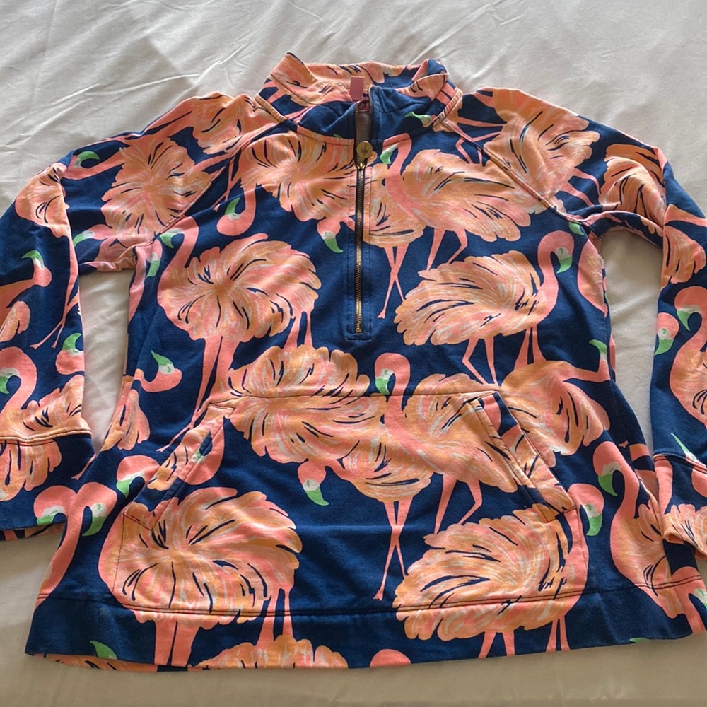 3/4 zip Lilly Pulitzer flamingo pullover